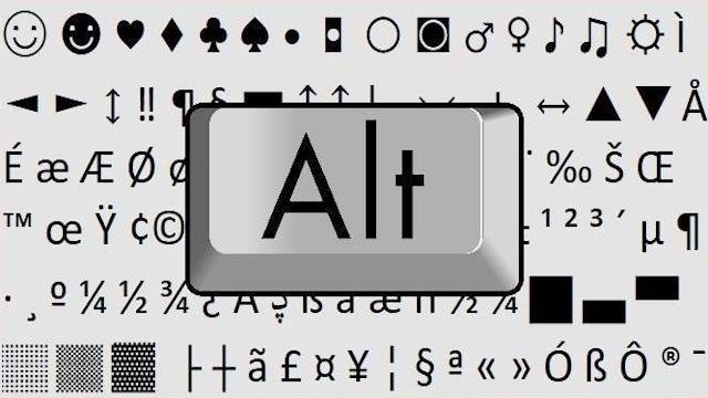 Alt Tuşuyla Yapılan Karakterler ve Semboller