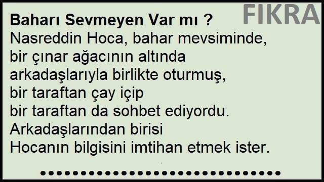 Baharı Sevmeyen Var mı ? Fıkrası