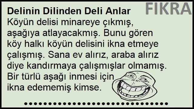 Delinin Dilinden Deli Anlar Fıkrası | Köyün Delisi Minareye Çıkmış Fıkrası