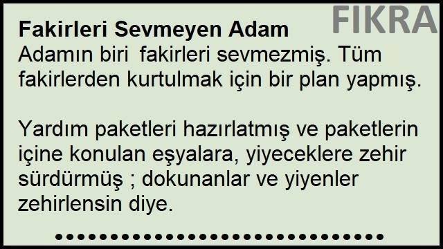 Fakirleri Sevmeyen Adam Fıkrası