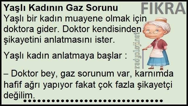 Yaşlı Kadının Gaz Sorunu Fıkrası