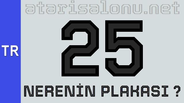 25 Nerenin Plakası ?