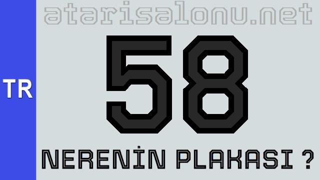 58 Nerenin Plakası ?